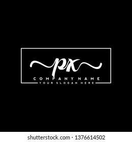 P X Initial handwriting logo vector