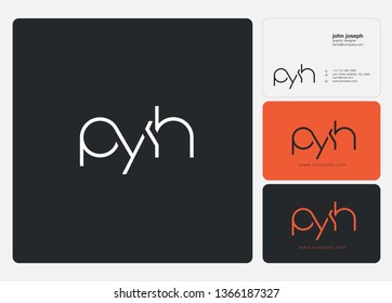 P Y H Letters Joint logo icon and business card vector template.