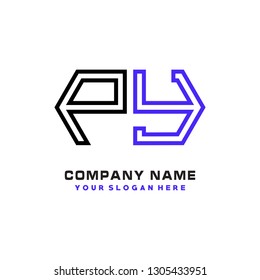 P Y initial letter, modern logo design template vector 