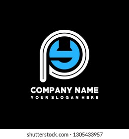 P Y initial letter, modern logo design template vector 