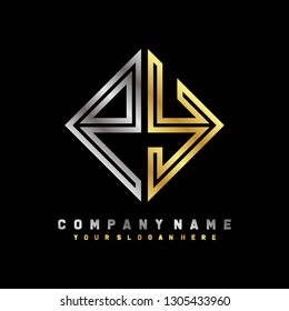 P Y initial letter, modern logo design template vector 