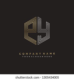 P Y initial letter, modern logo design template vector 