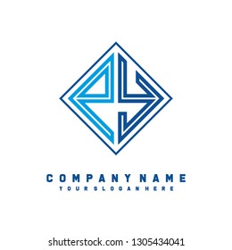P Y initial letter, modern logo design template vector 