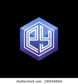 P Y initial letter, modern logo design template vector 