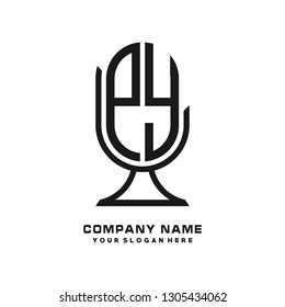 P Y initial letter, modern logo design template vector 