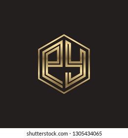 P Y initial letter, modern logo design template vector 
