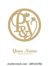 P Y initial wedding decorative logo template