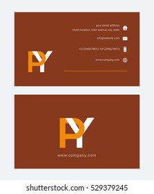 P & Y  Letter logo design vector element
