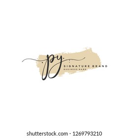 P Y PY Initial letter handwriting and  signature logo.