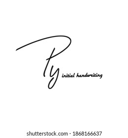 P y Py initial letter handwriting and signature logo