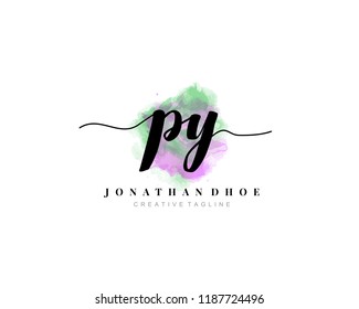 P Y PY Initial watercolor logo