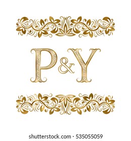 P Y Vintage Initials Logo Symbol Stock Vector Royalty Free