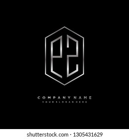 P Z initial letter, modern logo design template vector 