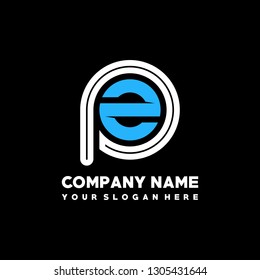 P Z initial letter, modern logo design template vector 
