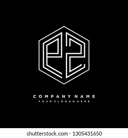 P Z initial letter, modern logo design template vector 