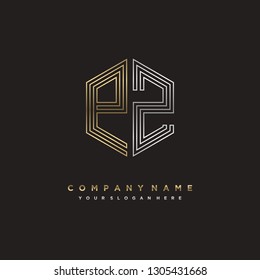 P Z initial letter, modern logo design template vector 