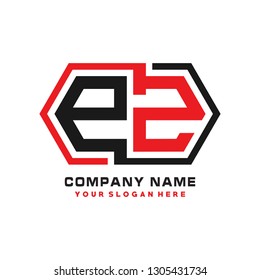 P Z initial letter, modern logo design template vector 