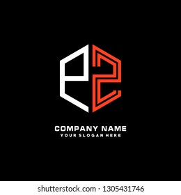 P Z initial letter, modern logo design template vector 