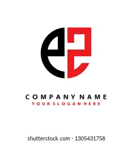 P Z initial letter, modern logo design template vector 