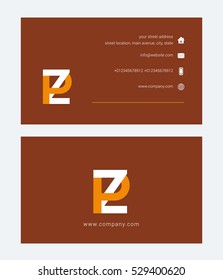 P & Z Letter logo design vector element
