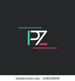 P Z letters joint logo design template
