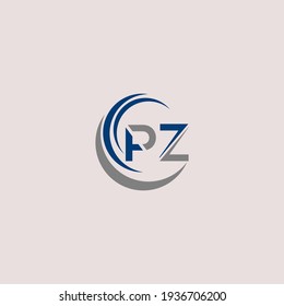 P Z Unique abstract geometric vector logo design
