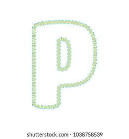 P Zigzag Letter Logo Icon Design