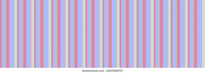 P0s stripe textile seamless, vivid texture vertical lines. Mifficult vector pattern fabric background in blue and red colors palette.