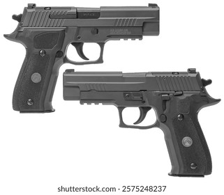 P226 semi-automatic pistol vector on a transparent background