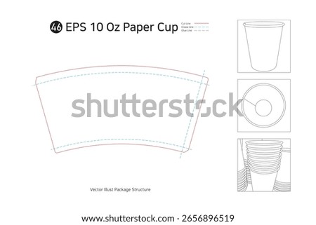 P2_46. 10 oz paper cup spread drawing. Please check as the shape and package specifications may vary depending on the printing machine.