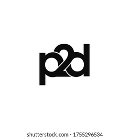 diseño original del logotipo del monograma de la letra p2d