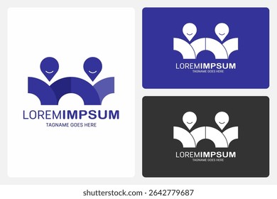 Modelo de logotipo do serviço de entrega P2P. Este logotipo representa um serviço de entrega ponto a ponto.