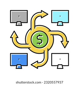 p2p finance system color icon vector. p2p finance system sign. isolated symbol illustration