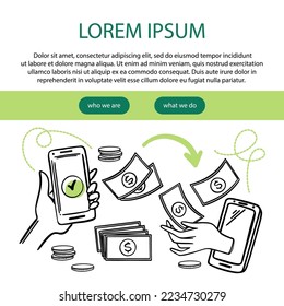 P2P Flying Money Sending Payment And Receiving Money Concept Of Peer To Peer Connection Distributed Virtual Switch Cash Between Different Gadget Online Commerce