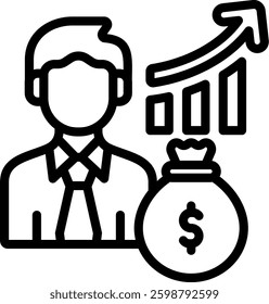 P2P Icon Outline Vector Illustration