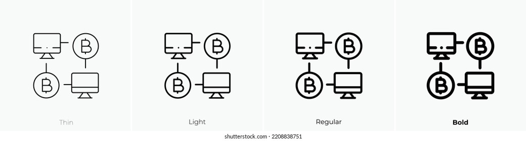 p2p icon. Thin, Light Regular And Bold style design isolated on white background