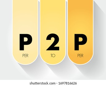 P2P - Por acrónimo, fondo de concepto de tecnología