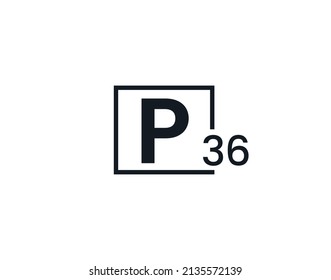 P36, 36P Initial letter logo