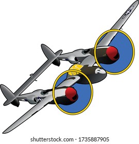 P-38 Lightning World War II American Fighter Airplane