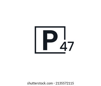 P47, 47P Initial letter logo