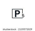 P5, 5P Initial letter logo