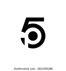 P5 5P letter number logo template shirt sticker