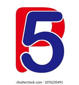 p5 letter and number vector logo