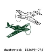 P-51 Fly mustang illustration vector