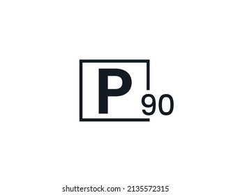 P90, 90P Initial letter logo