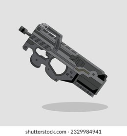 diseño de ilustración vectorial de pistolas p90.