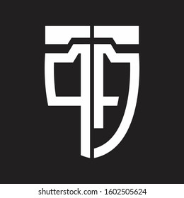 PA Abstract logo monogram with emblem style isolated on black background