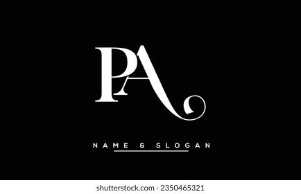Monogramm des Logos für abstrakte Buchstaben PA, AP