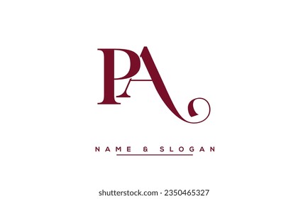 Monogramm des Logos für abstrakte Buchstaben PA, AP