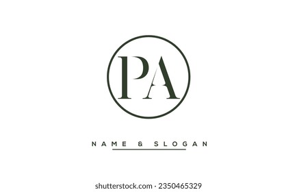 Monogramm des Logos für abstrakte Buchstaben PA, AP